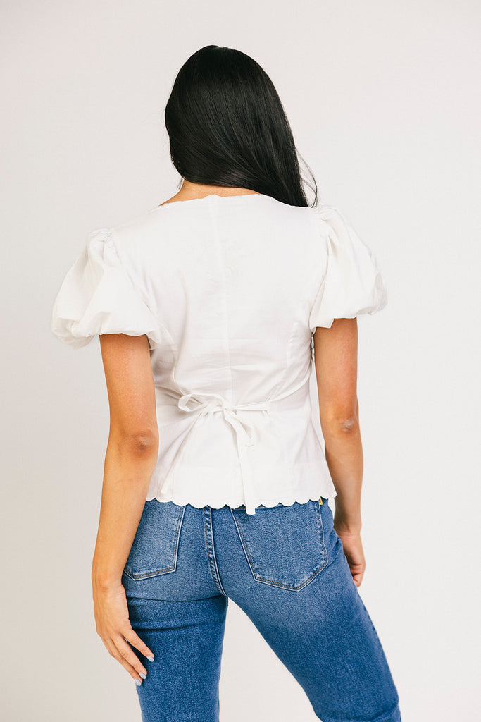 rue button top // white *zoco exclusive*