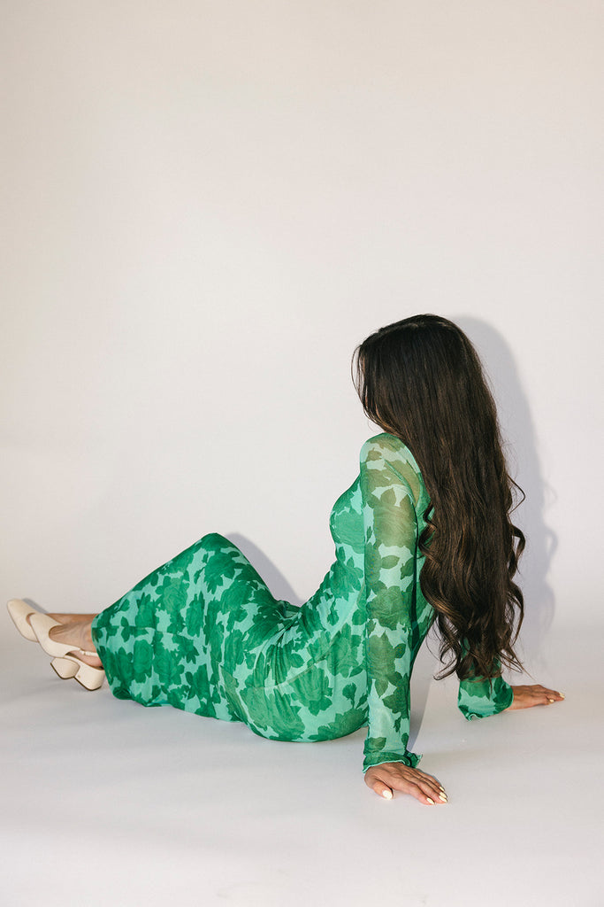 be right there mesh dress // green *zoco exclusive*