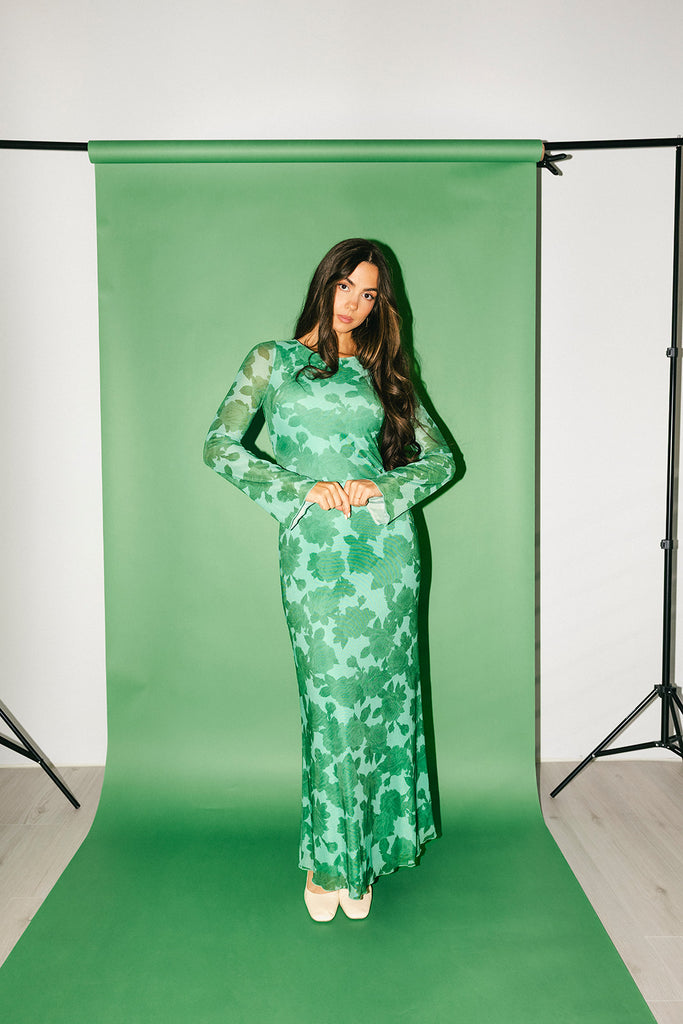 be right there mesh dress // green *zoco exclusive*