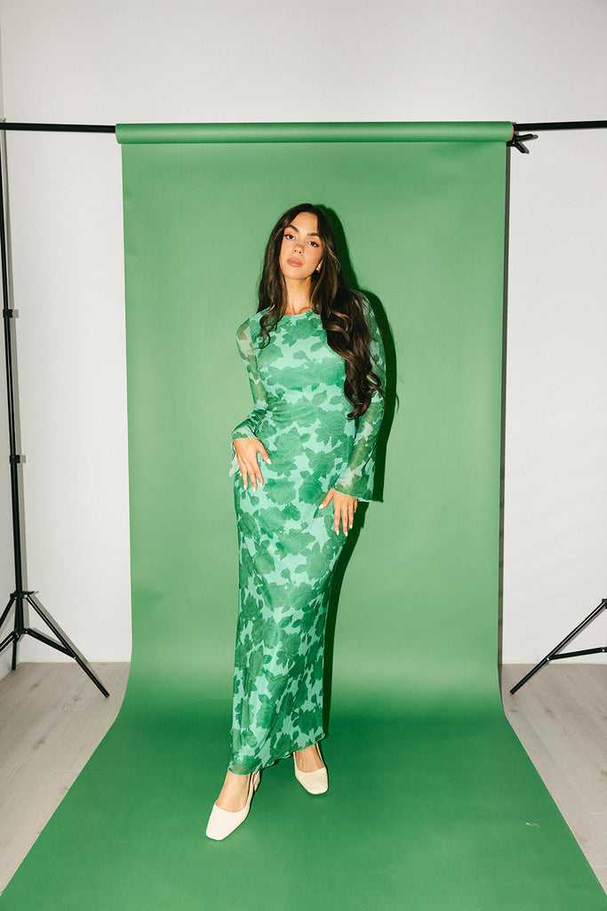 be right there mesh dress // green *zoco exclusive*