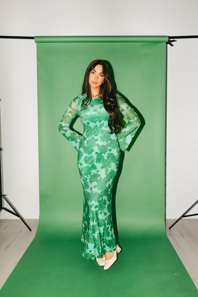 be right there mesh dress // green *zoco exclusive*