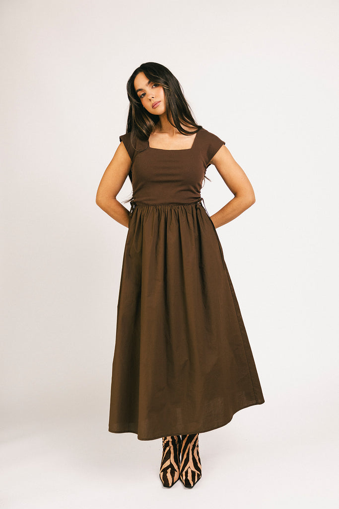 afterglow midi dress // chocolate *zoco exclusive*