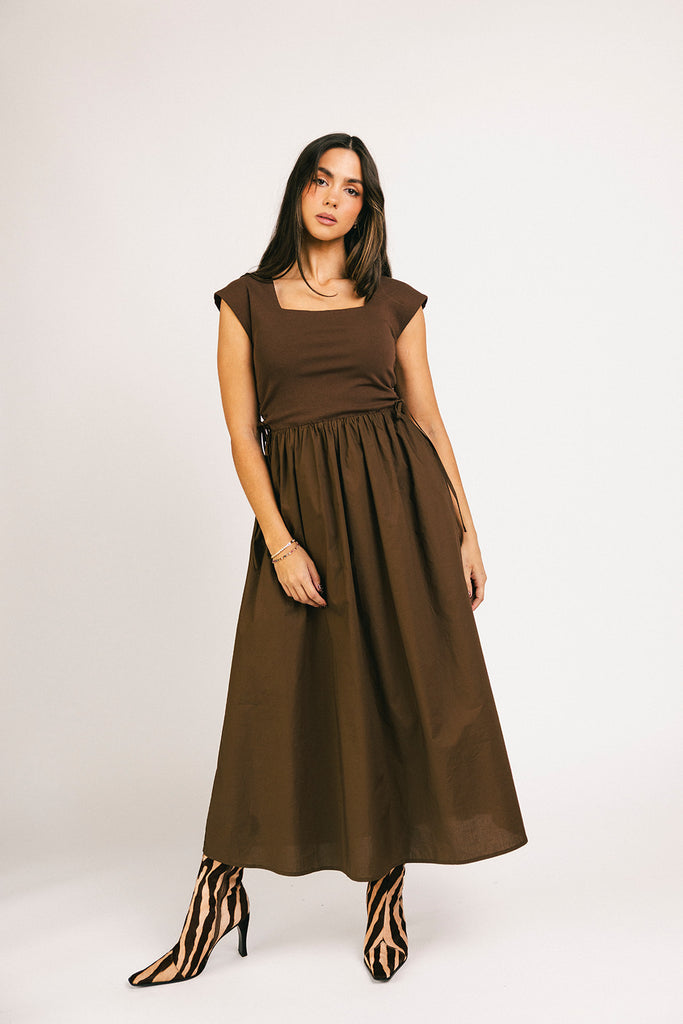 afterglow midi dress // chocolate *zoco exclusive*