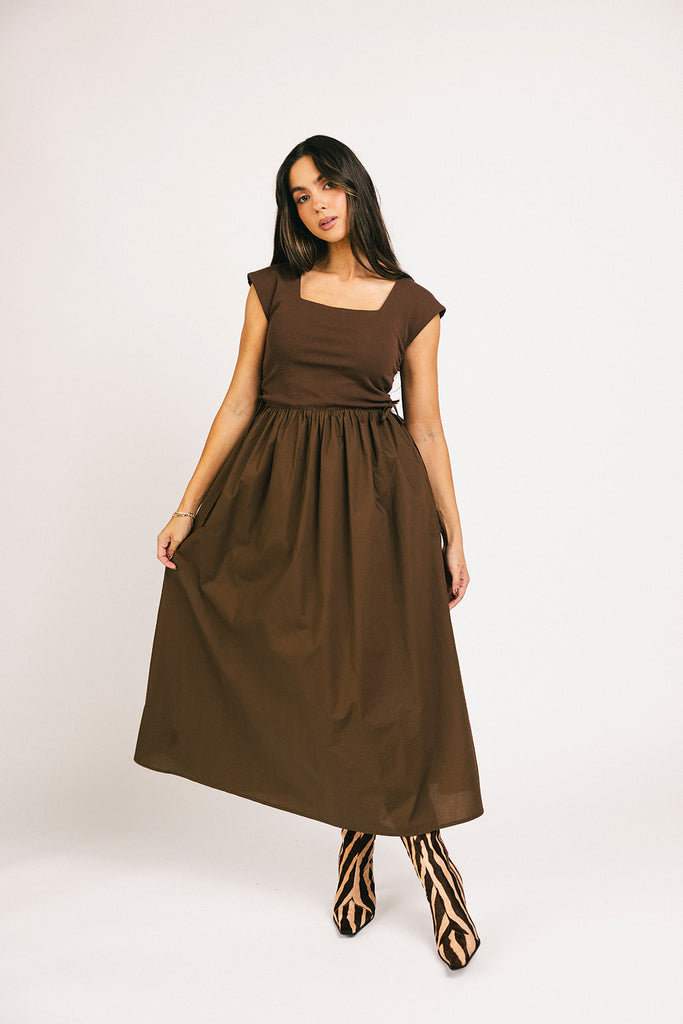 afterglow midi dress // chocolate *zoco exclusive*