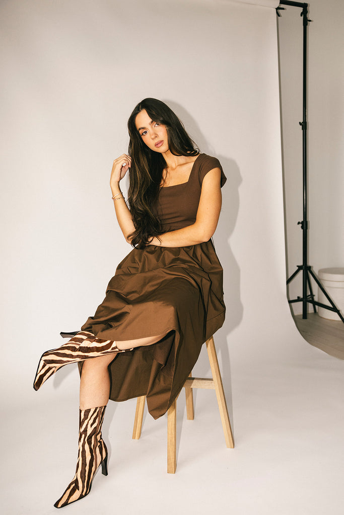 afterglow midi dress // chocolate *zoco exclusive*