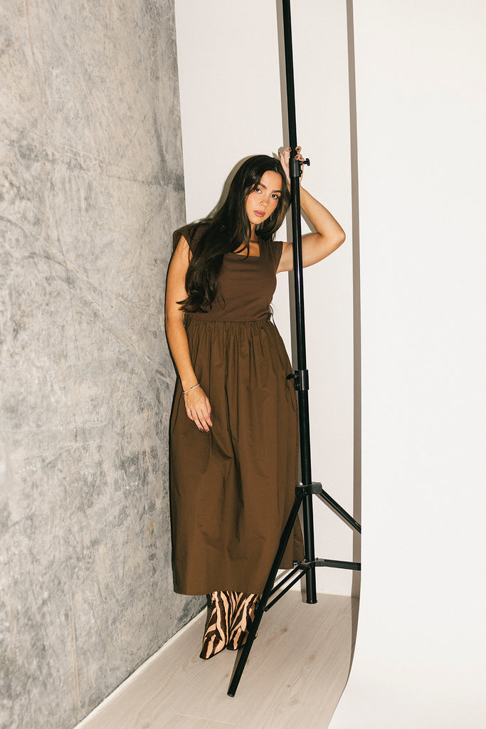 afterglow midi dress // chocolate *zoco exclusive*