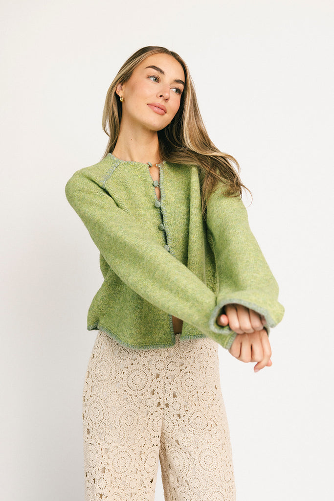 liv cardigan // green *zoco exclusive*