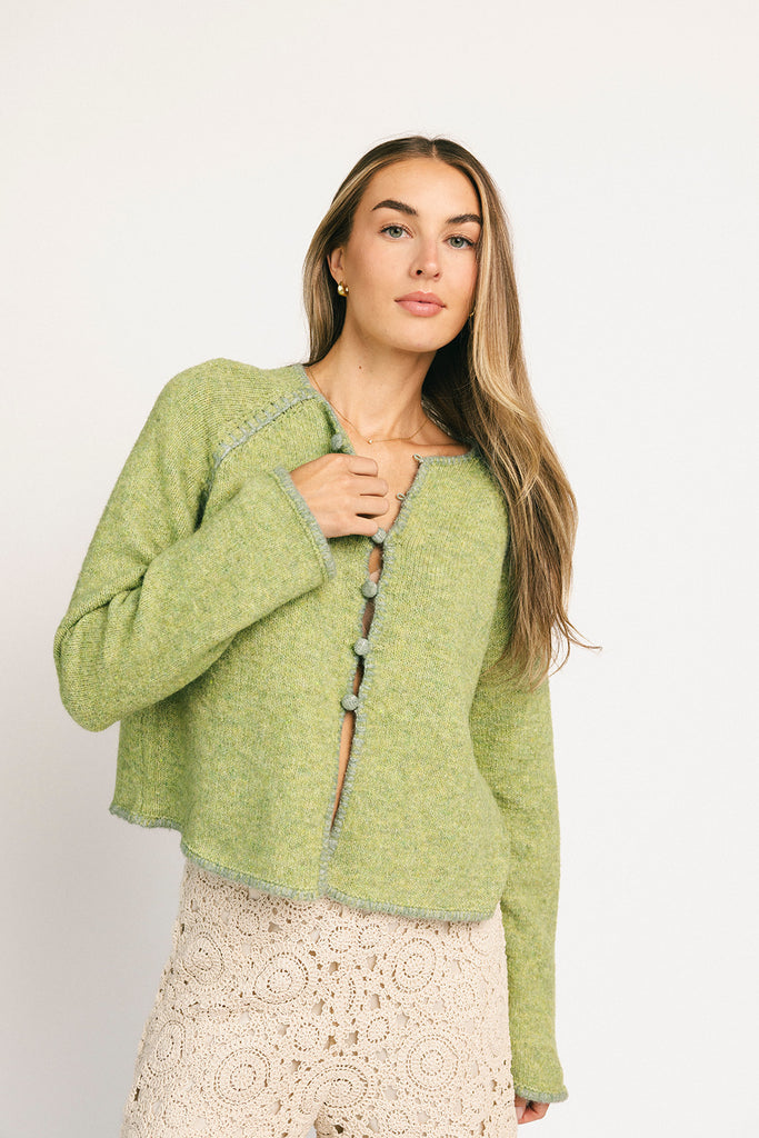 liv cardigan // green *zoco exclusive*