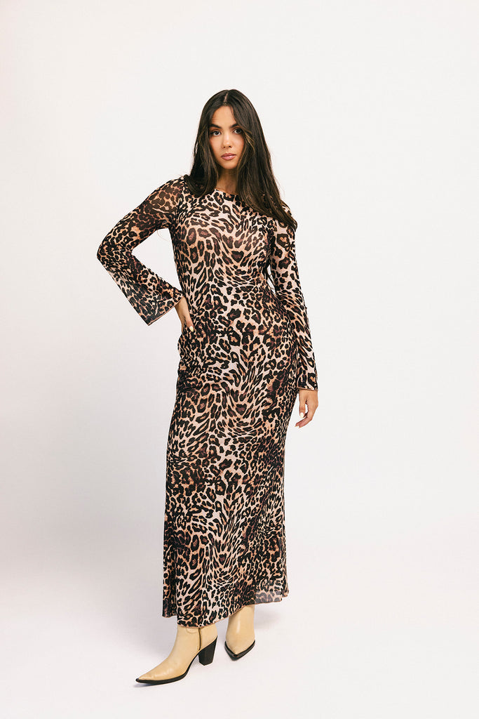 be right there mesh dress // leopard *zoco exclusive*
