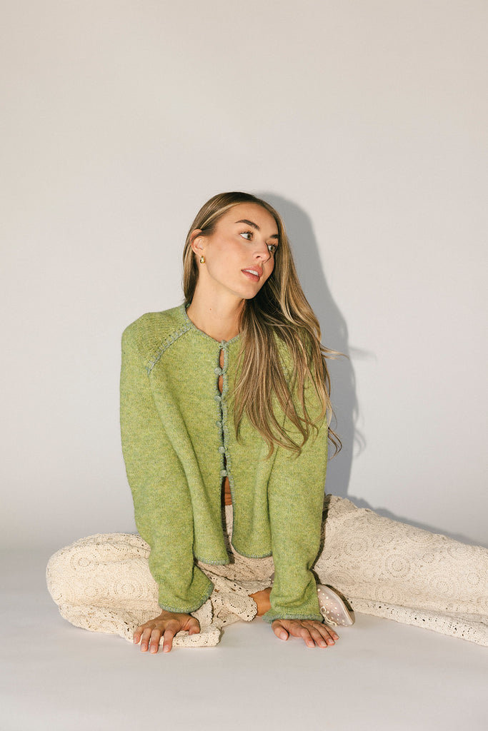 liv cardigan // green *zoco exclusive*
