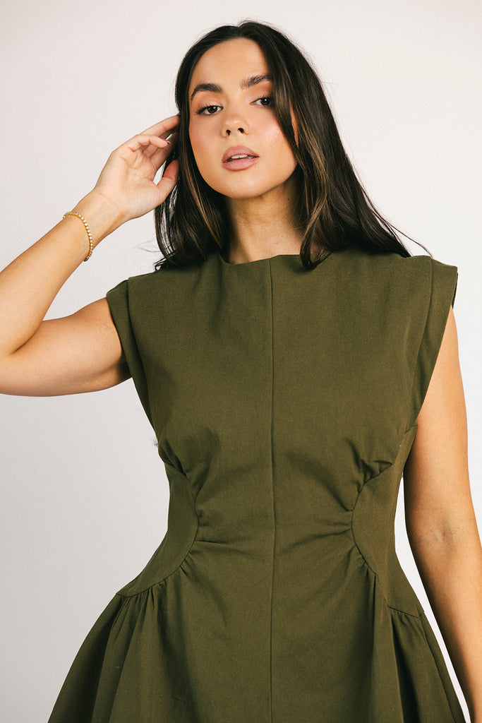 have a seat mini dress // green