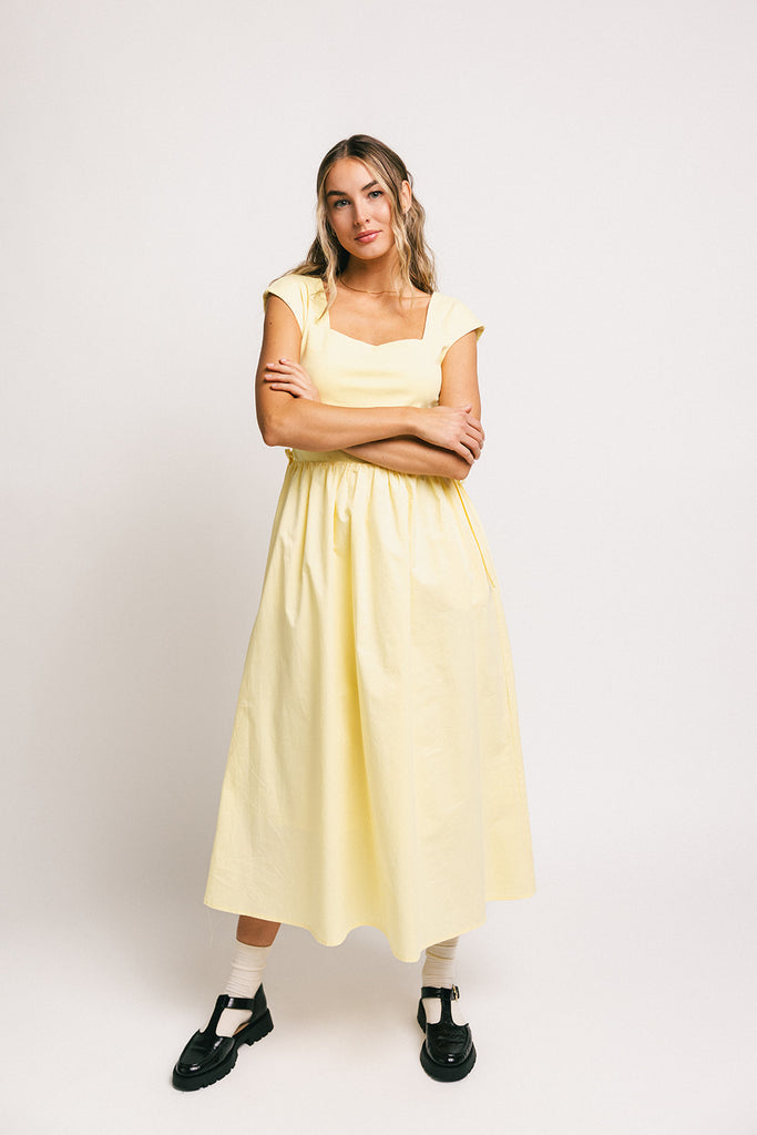 afterglow midi dress // butter yellow *zoco exclusive*