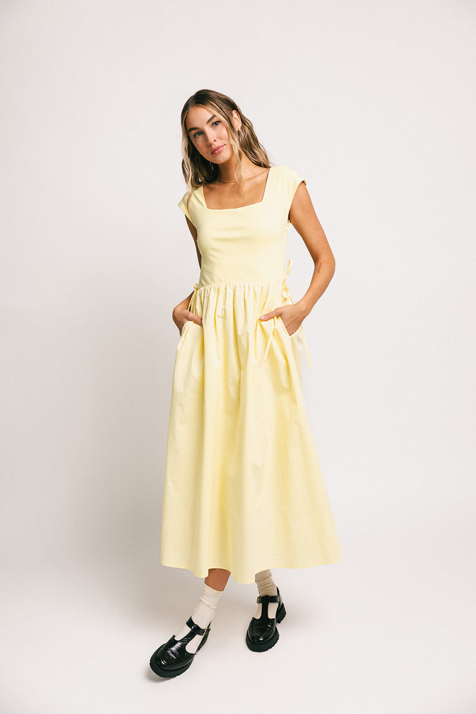 afterglow midi dress // butter yellow *zoco exclusive*