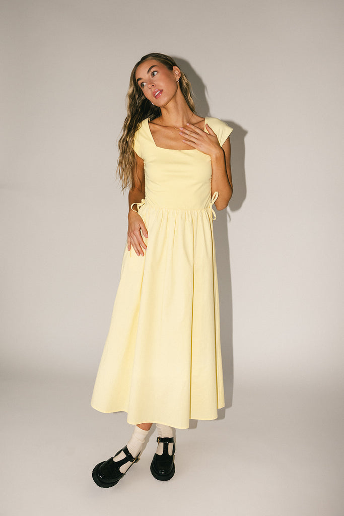 afterglow midi dress // butter yellow *zoco exclusive*