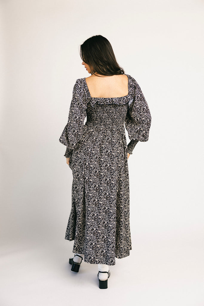 oui oui midi dress // black