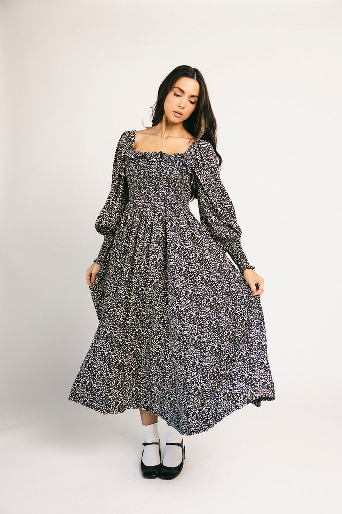 oui oui midi dress // black