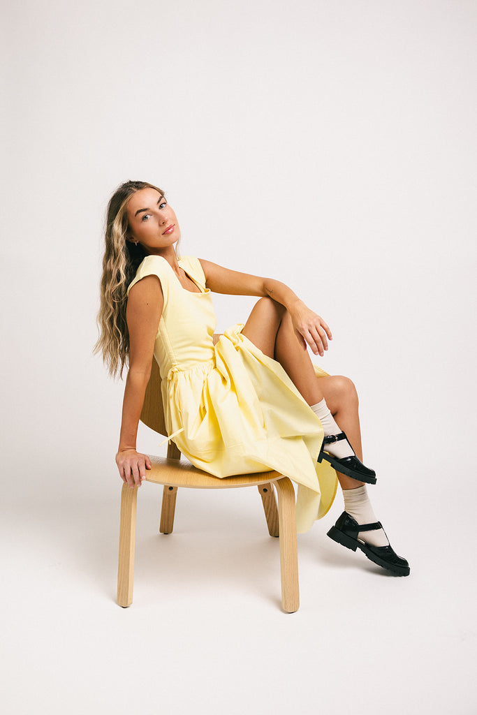 afterglow midi dress // butter yellow *zoco exclusive*