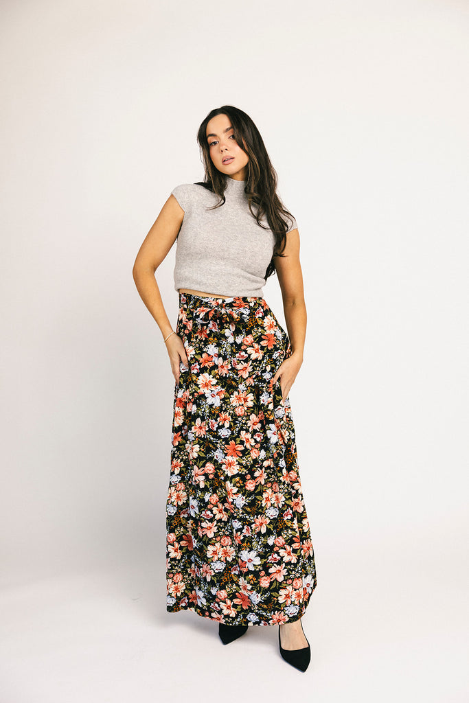 hillary floral maxi skirt