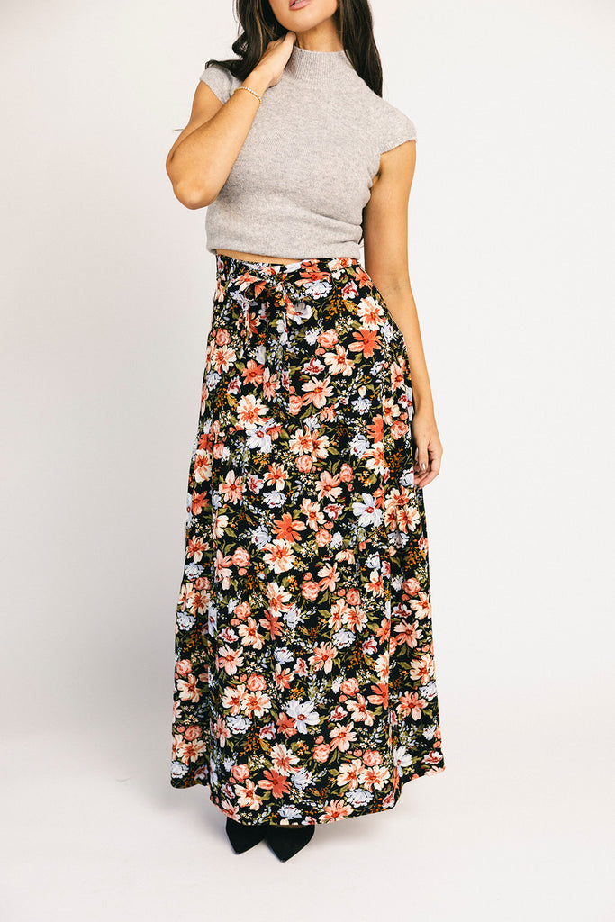 hillary floral maxi skirt