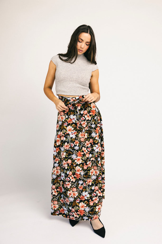 hillary floral maxi skirt