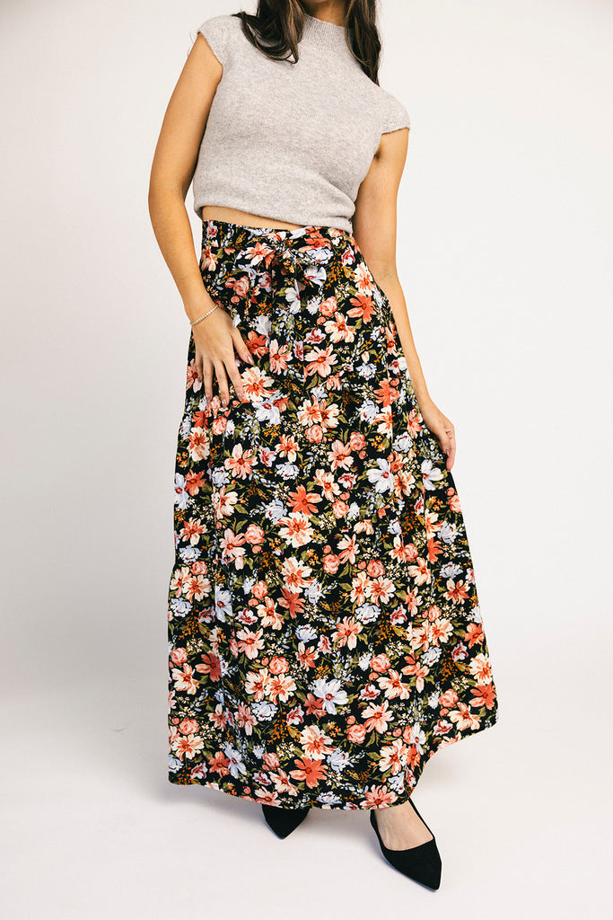 hillary floral maxi skirt