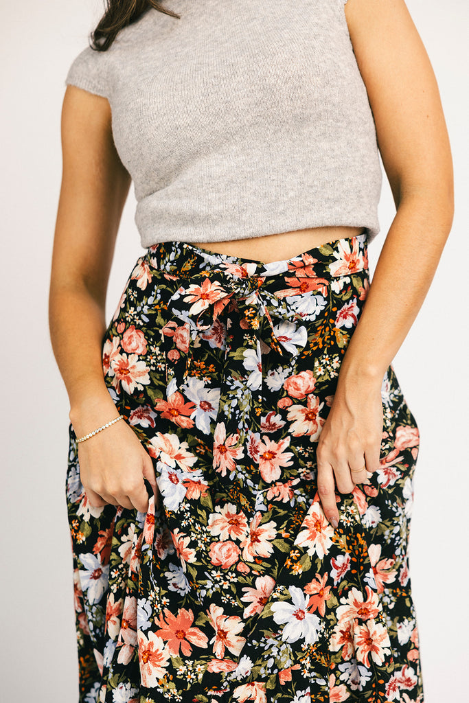 hillary floral maxi skirt