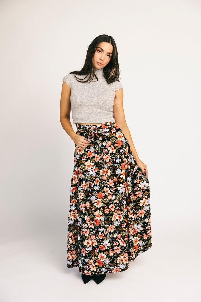 hillary floral maxi skirt