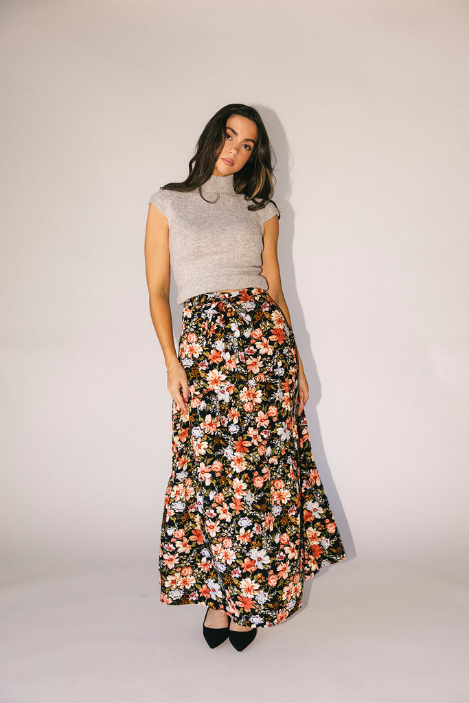 hillary floral maxi skirt