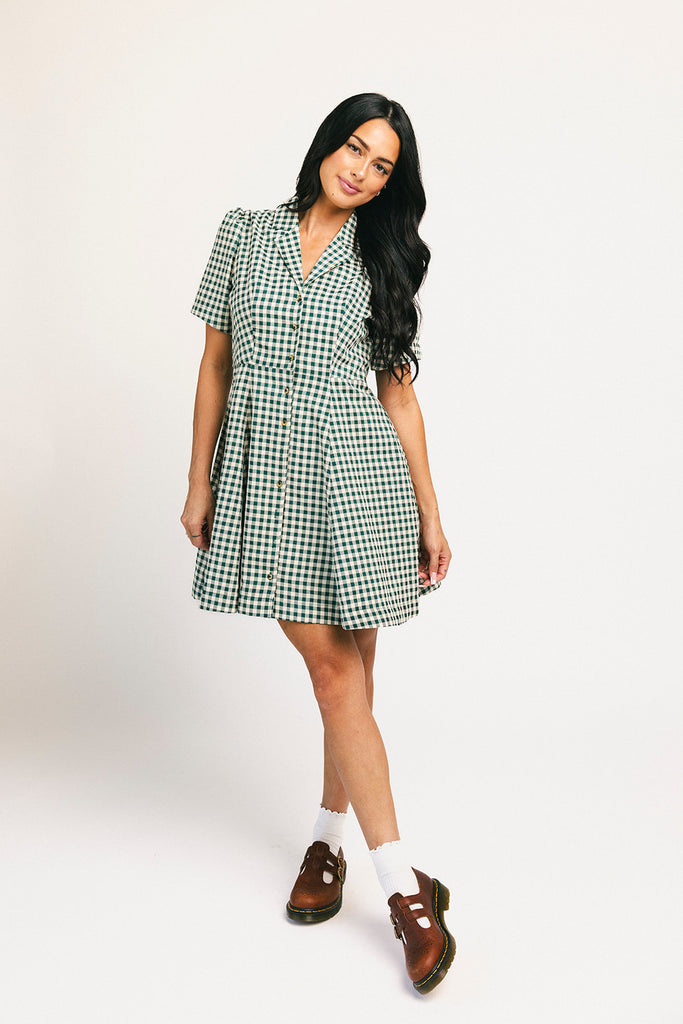 nyc mini dress // green