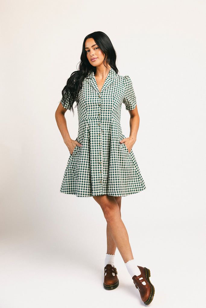 nyc mini dress // green