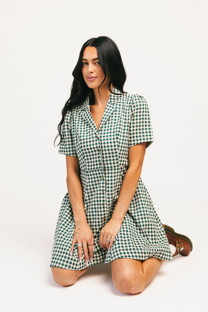 nyc mini dress // green