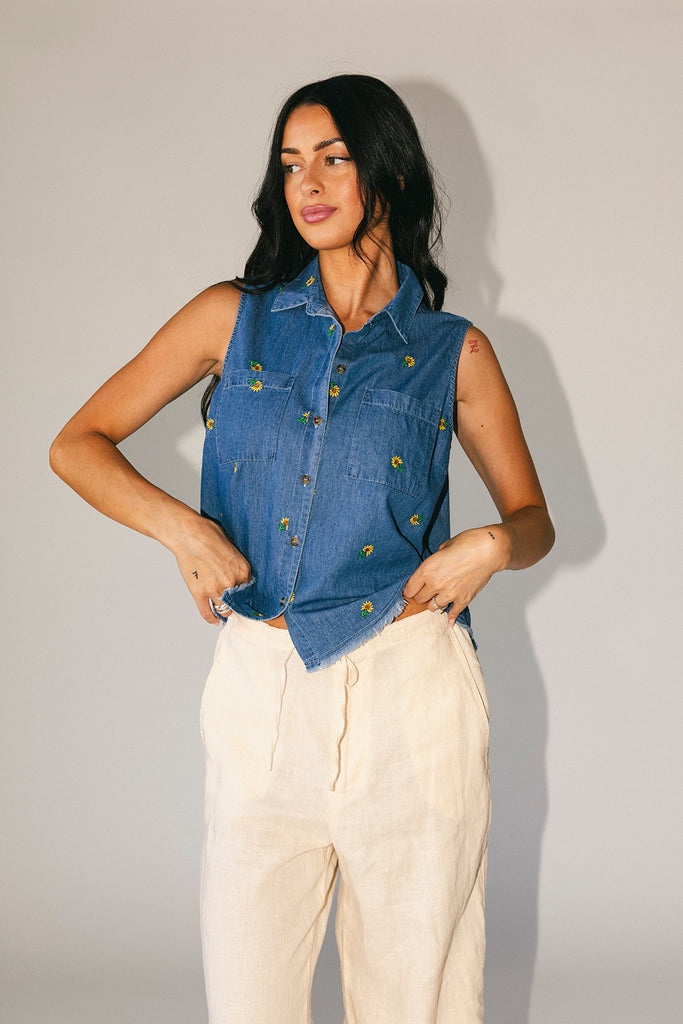 90's baby sunflower top