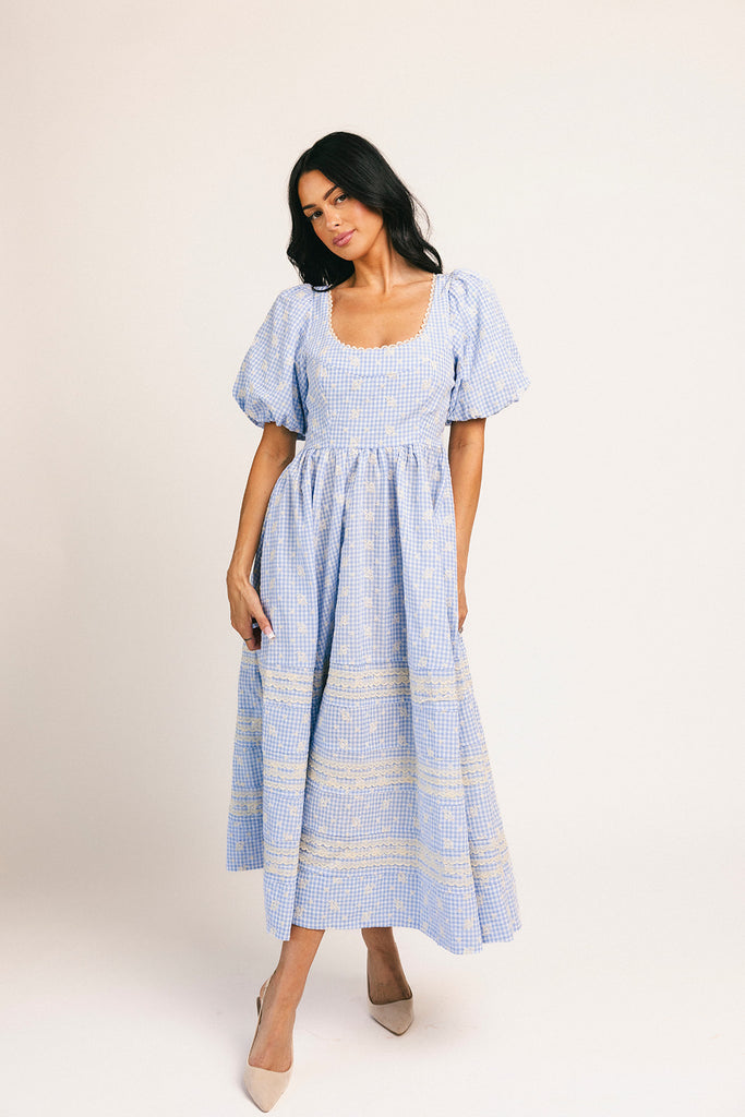 wren midi dress // blue *zoco exclusive*