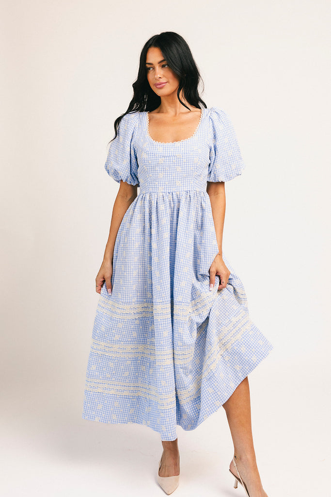 wren midi dress // blue *zoco exclusive*