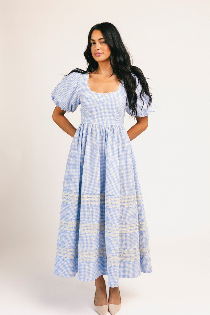 wren midi dress // blue *zoco exclusive*