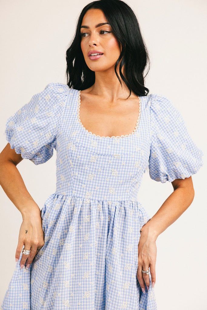 wren midi dress // blue *zoco exclusive*