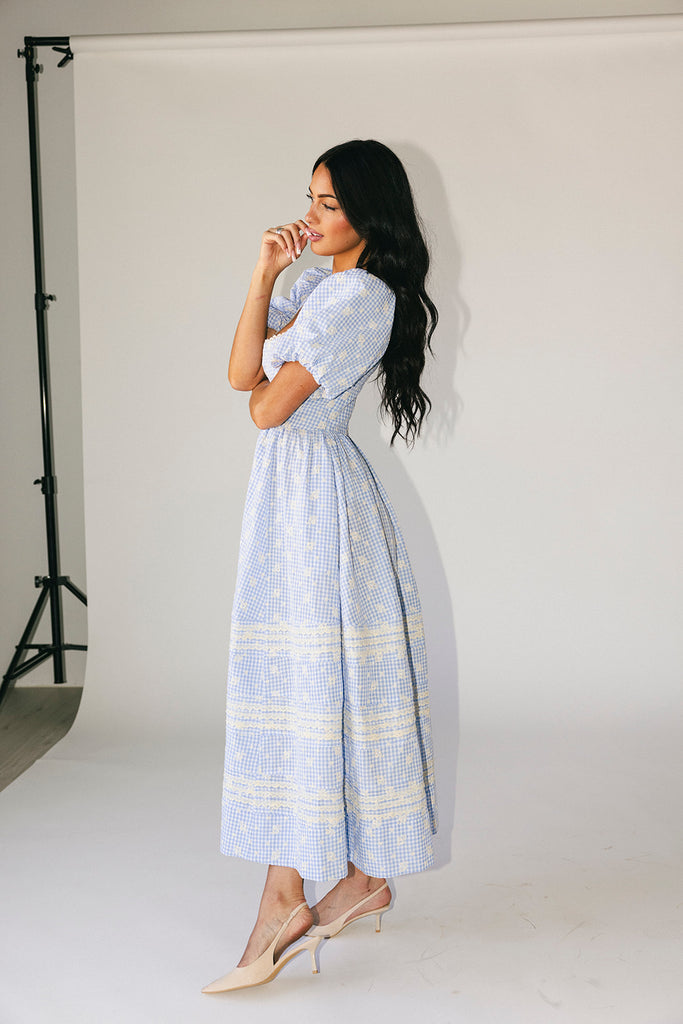 wren midi dress // blue *zoco exclusive*