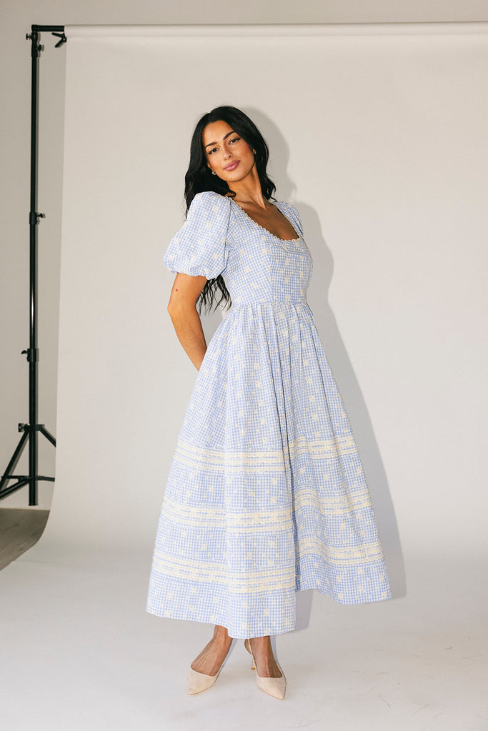 wren midi dress // blue *zoco exclusive*