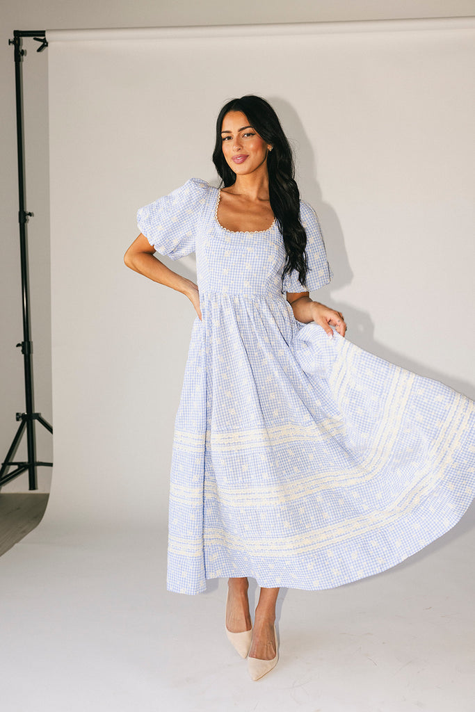 wren midi dress // blue *zoco exclusive*