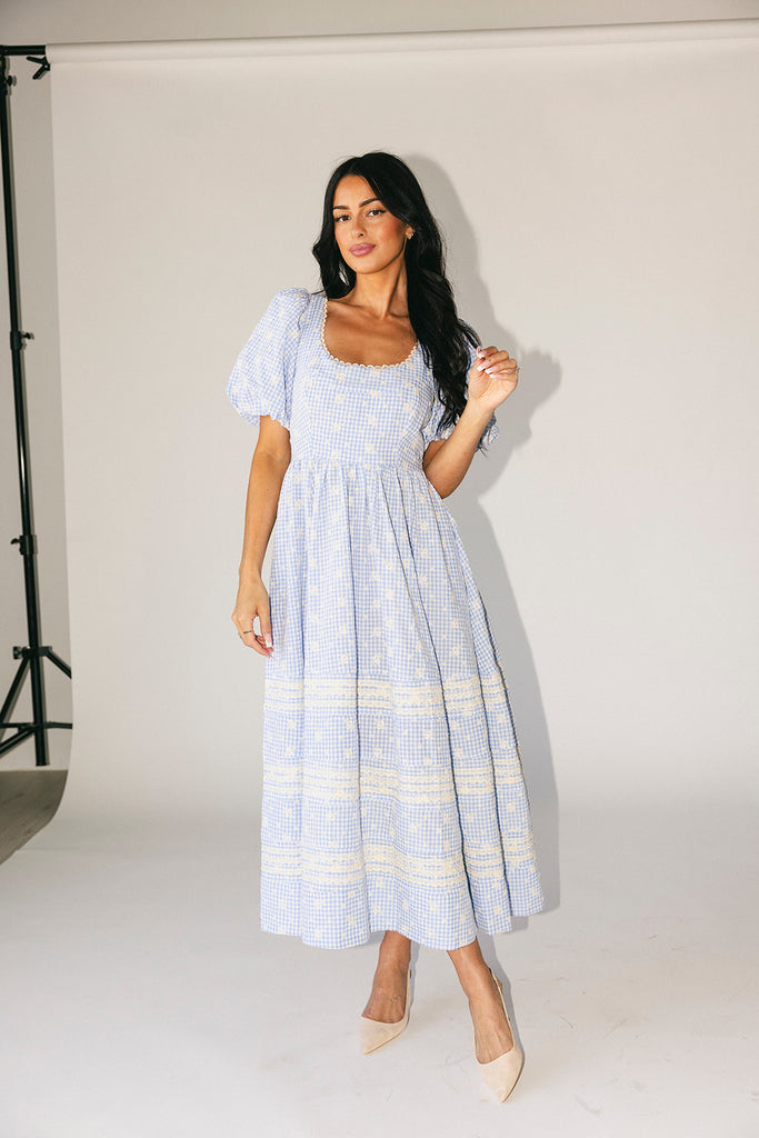 wren midi dress // blue *zoco exclusive*