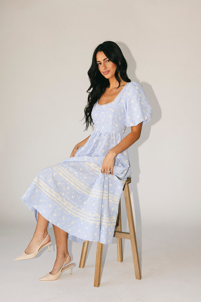 wren midi dress // blue *zoco exclusive*