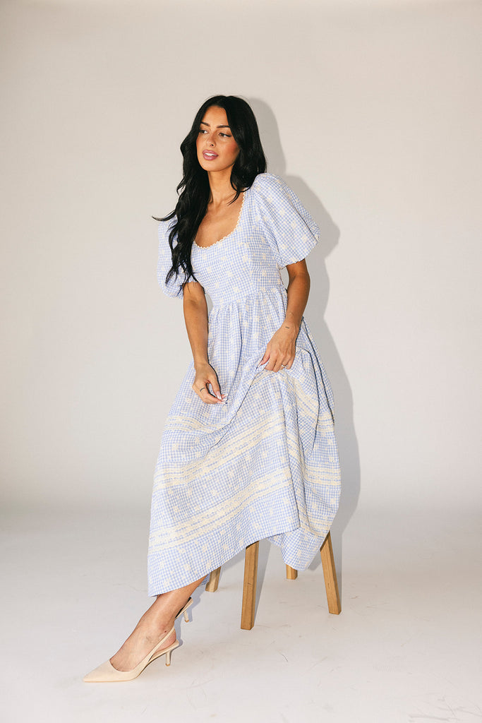 wren midi dress // blue *zoco exclusive*