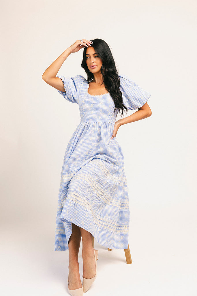 wren midi dress // blue *zoco exclusive*
