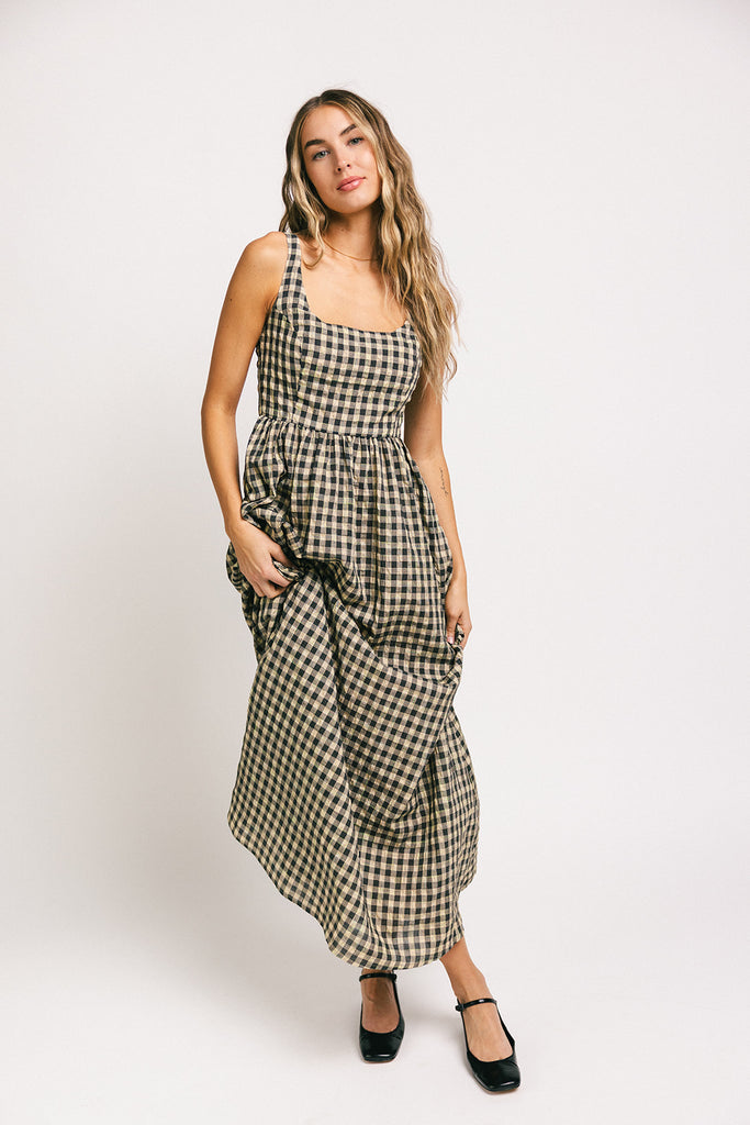 frida gingham maxi dress *restocked*