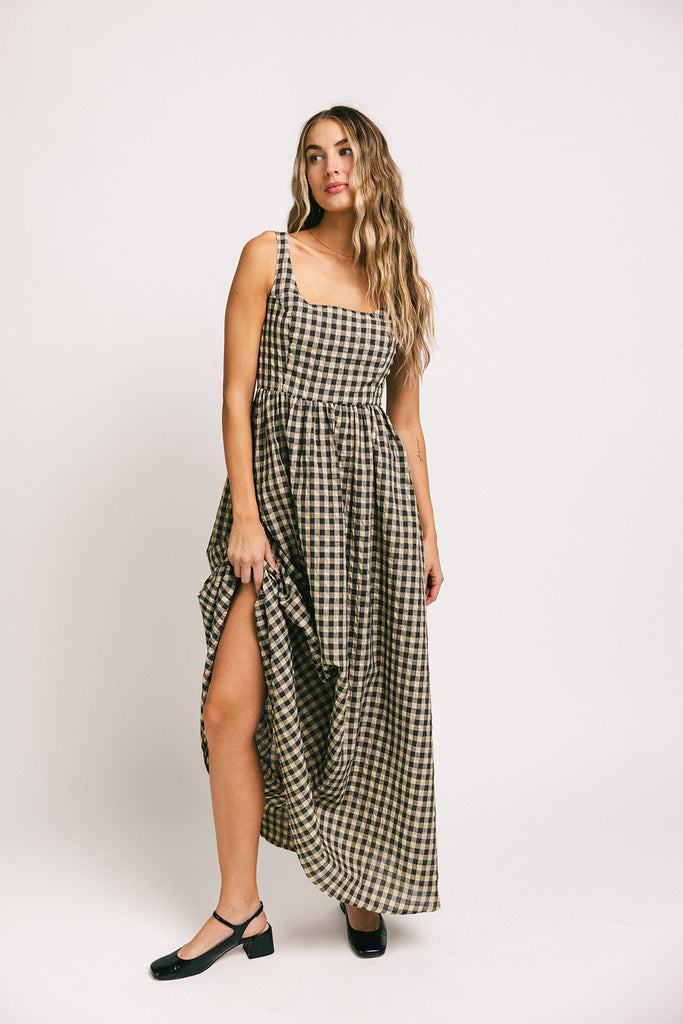 frida gingham maxi dress *restocked*