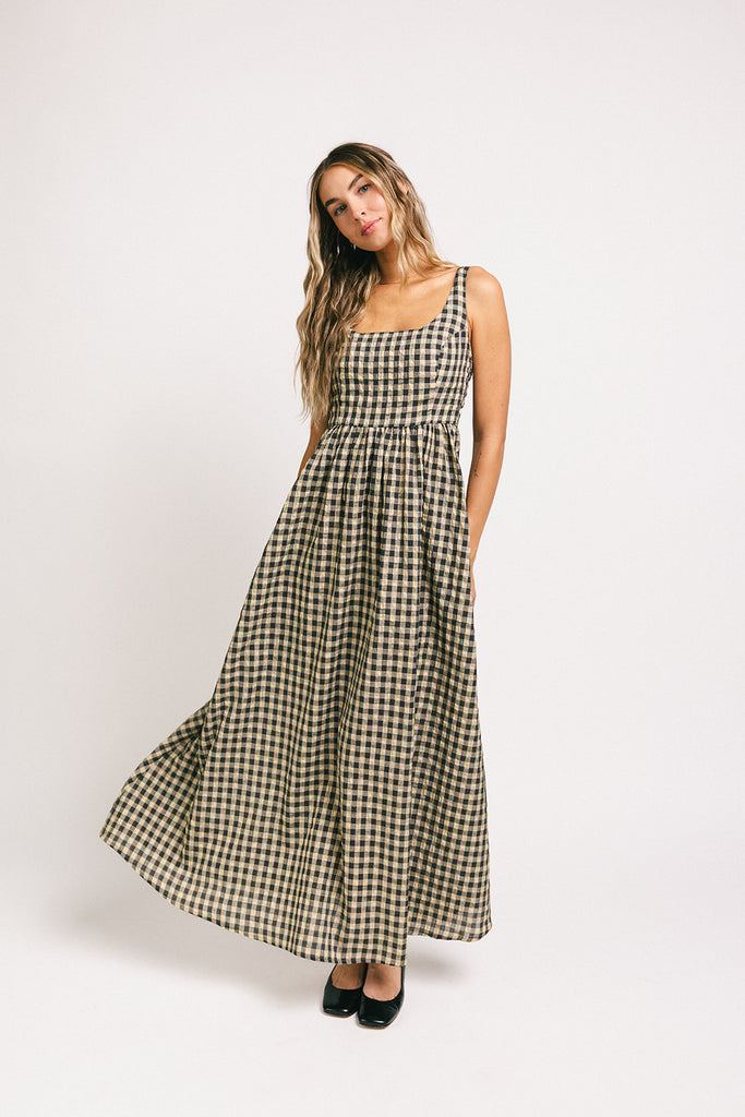 frida gingham maxi dress *restocked*