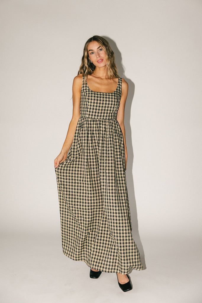 frida gingham maxi dress *restocked*