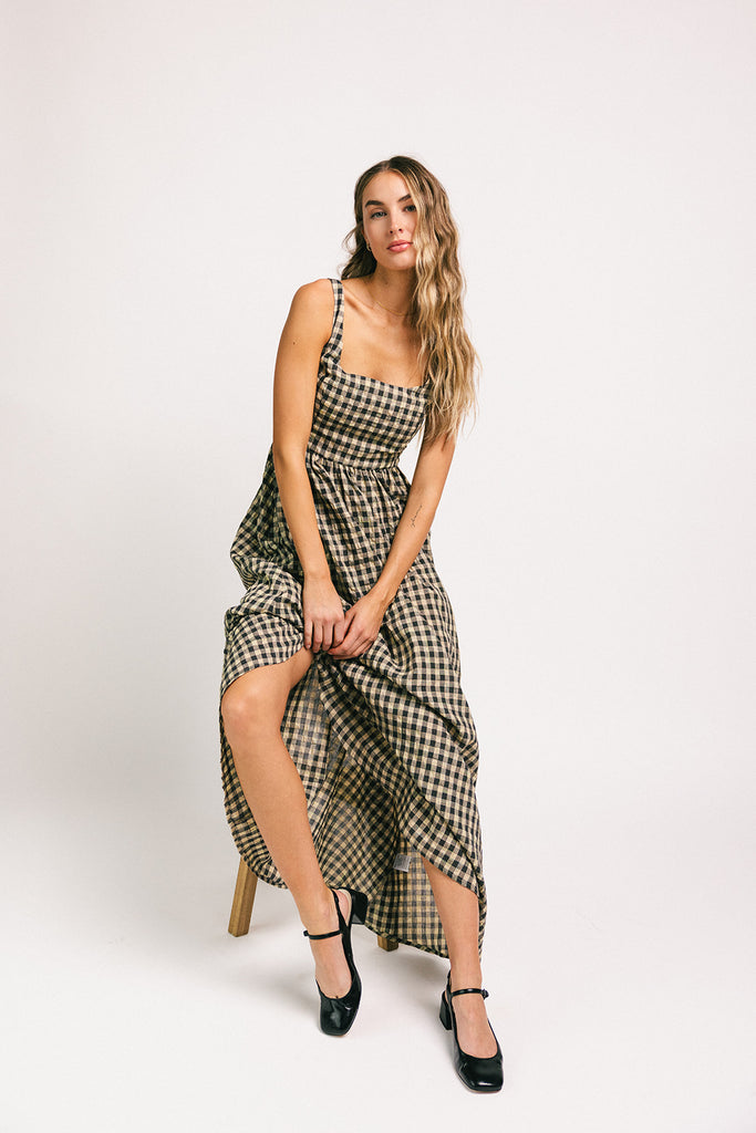 frida gingham maxi dress *restocked*