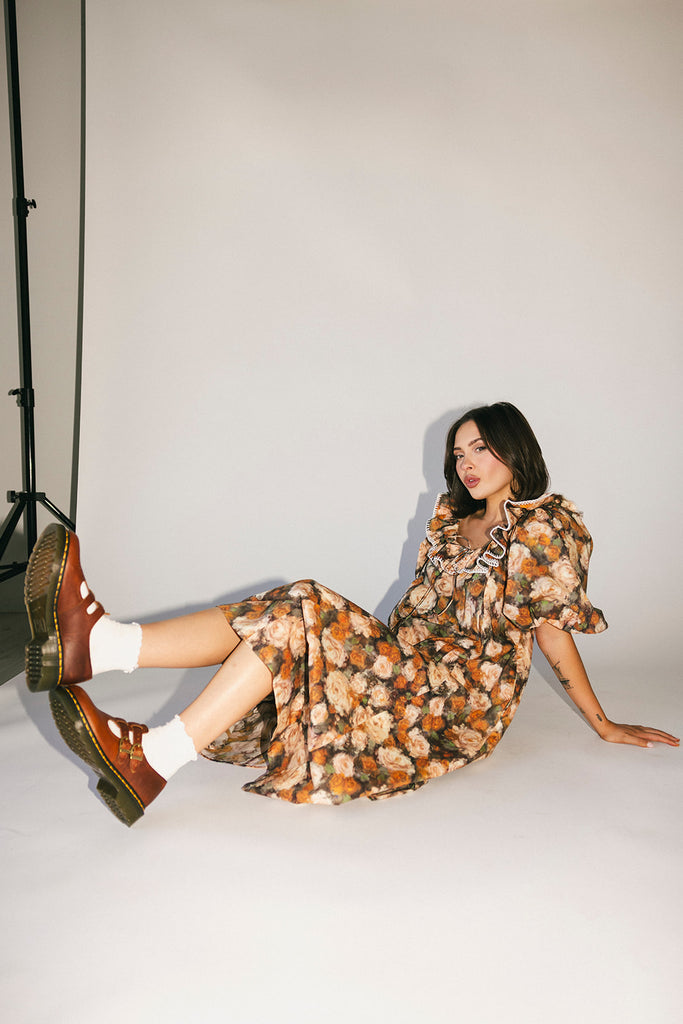 good luck puff sleeve dress // cocoa bloom *zoco exclusive*