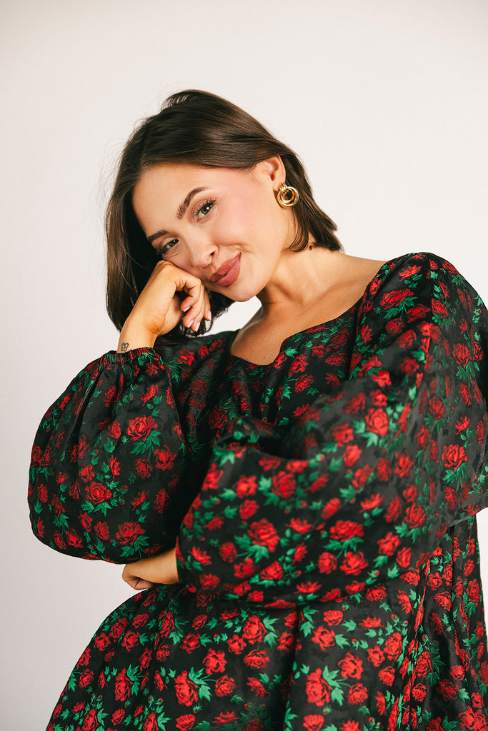 demi dress // red floral *zoco exclusive*